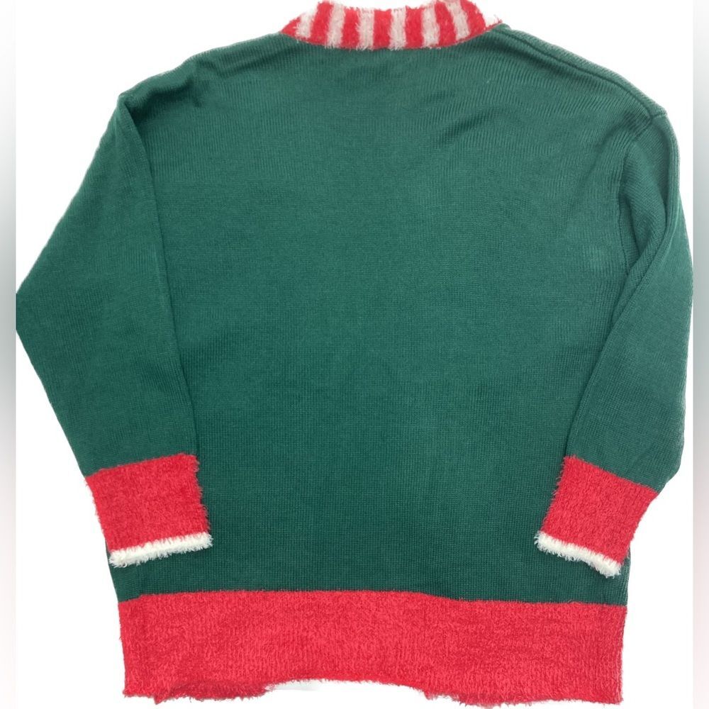 Vintage Christmas Cardigan Size XL Santa Holiday Button United States Sweaters - Picture 2 of 11